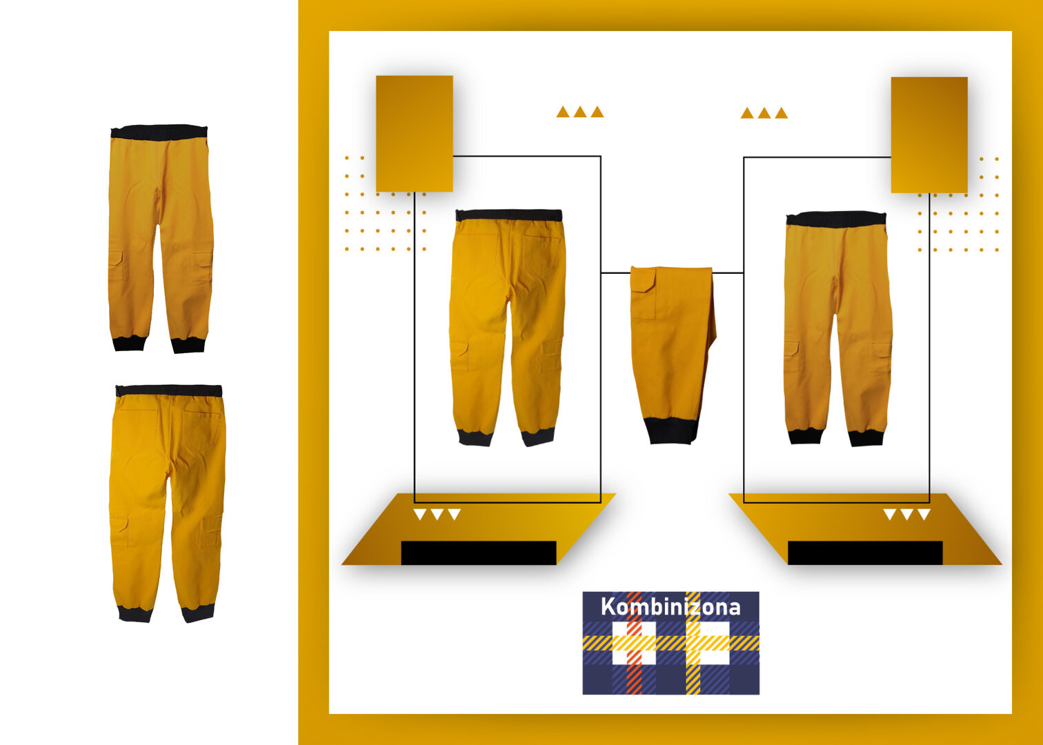DENIM YELLOW TACTIC  UNISEX TROUSERS WITH POCKETS
